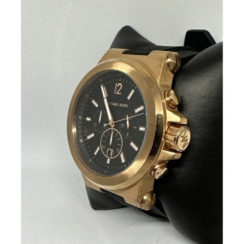 Michael Kors MK8184 Men's Black Silicone Strap Analog Dial Quartz Watch HME646